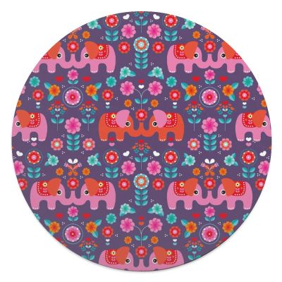 Exotic Indian Elephant Pet Blanket, Anti-Pilling, Warm, Soft Flannel, Lightweight, Cozy, for Cats and Dogs, 90 cm Diameter