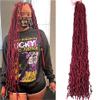 ZCBYBT African-Style Braided Wig, Faux Locs Crochet Hair, Synthetic Braiding Hair Extensions for Black Women, 18 in, 3-Pack view 1