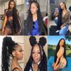 ZCBYBT African-Style Braided Wig, Faux Locs Crochet Hair, Synthetic Braiding Hair, Hair Extensions for Black Women, C, 36 Inches, #5 Pack view 3