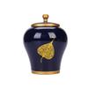 Blue Ceramic Pet Urn, Small Keepsake Memorial Urn for Dogs and Cats view 1