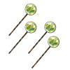 4 Green Palm Leaf and Yellow Lemon Bobby Pins, Decorative Hair Clips for Women view 1