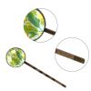 4 Green Palm Leaf and Yellow Lemon Bobby Pins, Decorative Hair Clips for Women view 3