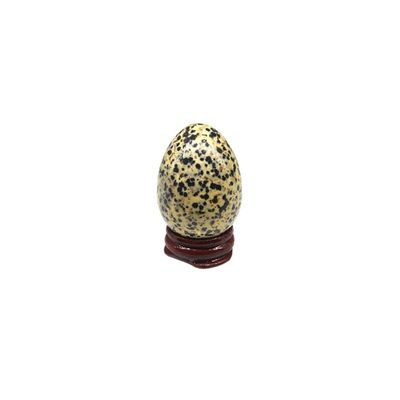 Natural Meditation Crystal Egg, 35 × 50 mm, Dalmatian Jasper, 1 pc