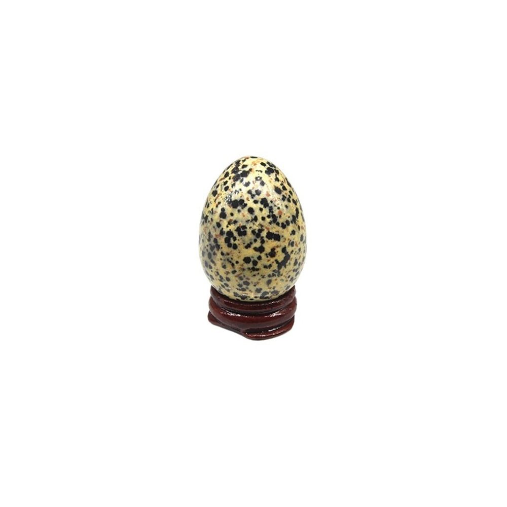 Natural Meditation Crystal Egg, 35 × 50 mm, Dalmatian Jasper, 1 pc