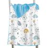 Hixingo Children's Blanket with Elephant Print, Soft Warm Double-Sided Minky Throw, Blue, 150 x 110 cm view 1