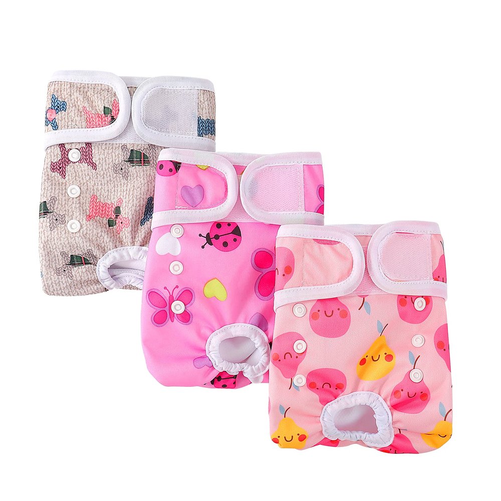 COMSLE Female Dog Diapers, XL, 3-Pack, Reusable and Adjustable