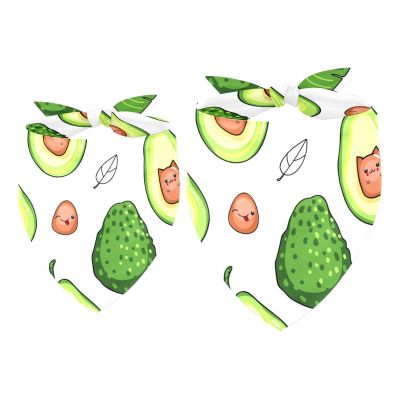 2-Pack Avocado Fruit Dog Bandanas for Small to Large Dogs and Cats