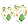 2-Pack Avocado Fruit Dog Bandanas for Small to Large Dogs and Cats view 1