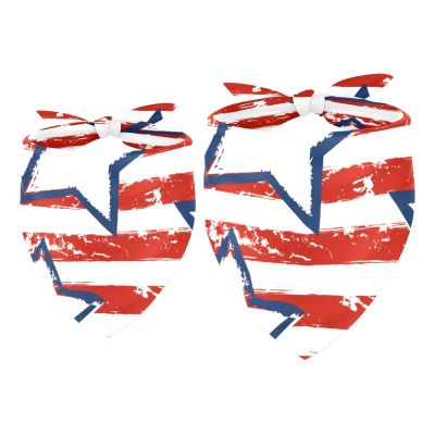 2-Pack Dog Bandana, American Stars, Stripes Pattern