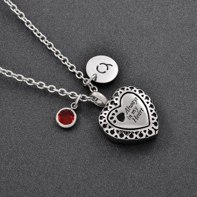KOMEDO Pet Cremation Urn Necklace for Women, Stainless Steel Ash Memorial Pendant