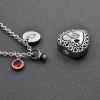 KOMEDO Pet Cremation Urn Necklace for Women, Stainless Steel Ash Memorial Pendant view 2