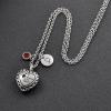 KOMEDO Pet Cremation Urn Necklace for Women, Stainless Steel Ash Memorial Pendant view 4