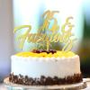 15th Birthday Cake Decoration, Glittery Gold, Personalizable, for Any Age and 15th Anniversary view 2