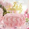 15th Birthday Cake Decoration, Glittery Gold, Personalizable, for Any Age and 15th Anniversary view 3