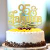 95th Birthday Cake Topper with “Happy Birthday” Text, Gold Glitter, 6 in view 2