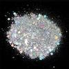 10/20/50 g Holographic Mixed Hexagonal Pudgy Nail Art Glitter, Silver Sequins, Laser Flakes, Nail Art Decoration - MX13-10g view 4