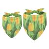 2-Pack Dog Bandana, Yellow Tulip with Green Leaves view 1