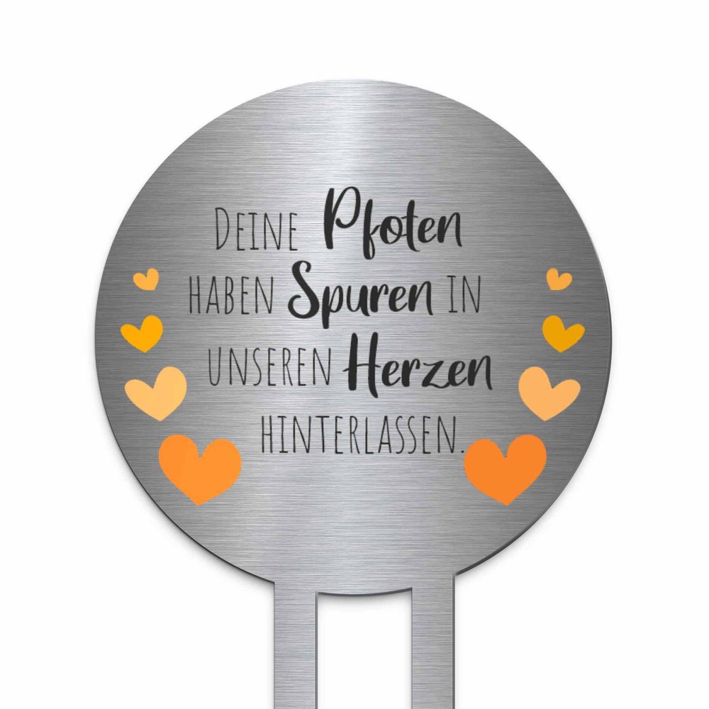 Stainless Steel Pet Memorial Stake for Dogs & Cats – Personalized Garden Decoration (Fixed Design)