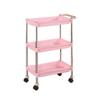 MERTNK 3-Tier Rolling Salon Trolley with Handle, Pink, 46 × 28 × 73 cm view 1