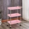 MERTNK 3-Tier Rolling Salon Trolley with Handle, Pink, 46 × 28 × 73 cm view 2