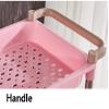 MERTNK 3-Tier Rolling Salon Trolley with Handle, Pink, 46 × 28 × 73 cm view 3