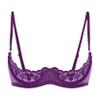 TTAO Women's Open-Bust Lace Bra, Purple, S view 1