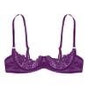 TTAO Women's Open-Bust Lace Bra, Purple, S view 4