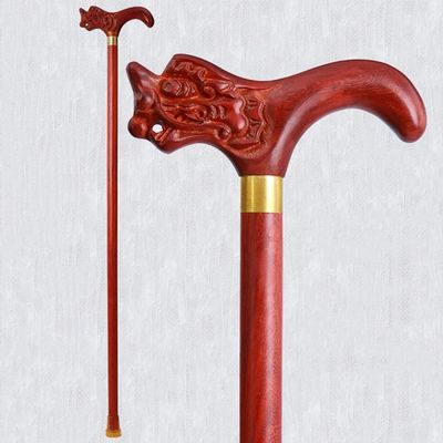 JWW Wooden Walking Cane, Red, 75 cm