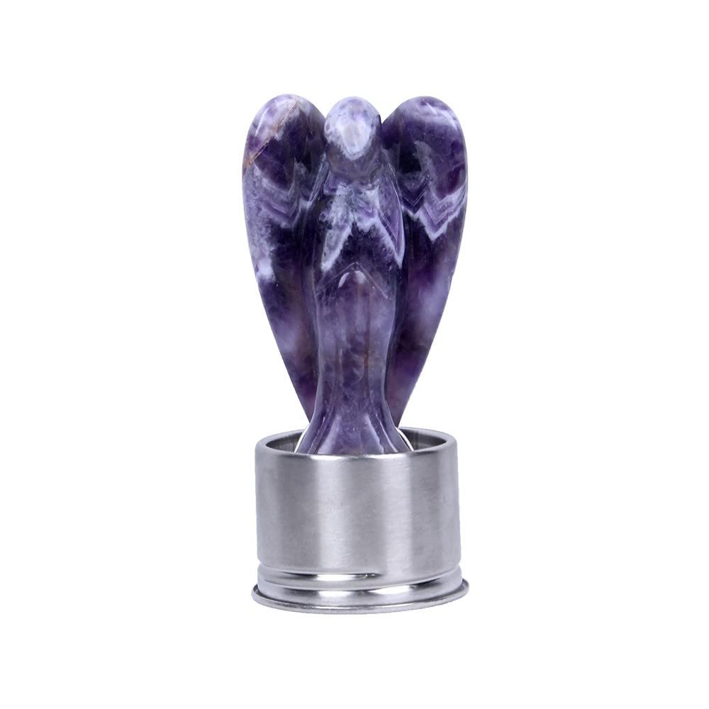 Youther 1pc Natural Crystal 3-Inch Angel Quartz Crystal Water Bottle, Gemstone Not Included, 1 Dram Amethyst
