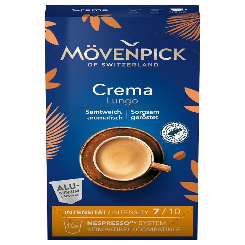 CREMA LUNGO Coffee Capsules in Aluminum Capsules by Mvenpick, 8 x 10 Count