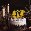 Rustic “Mr and Mrs” Cake Topper, Personalized with Family Name, Date and Bride-and-Groom Silhouette view 4