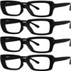 Eyekepper 4-Pack Stylish Reading Glasses for Women – Black Oversized Square Frames +3.25 view 1