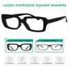 Eyekepper 4-Pack Stylish Reading Glasses for Women – Black Oversized Square Frames +3.25 view 3
