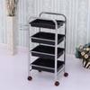 MERTNK 4-Tier Beauty Salon Cart with Drawers, Hair Dryer Holder, Silver view 2