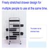MERTNK 4-Tier Beauty Salon Cart with Drawers, Hair Dryer Holder, Silver view 3