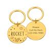Anti-Lost Pet Dog Name Tag, Engraved Address Tag for Dogs, Kittens and Puppies, Customizable Cat Collar ID Tag, Gold, 30 mm view 1