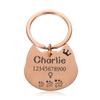 Personalized Stainless Steel Pet ID Tag, Rose Gold, 29 x 27 mm view 1