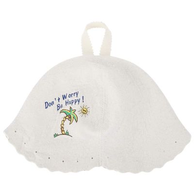 Wool Felt Sauna Hat for Men and Women, Modern Style, White