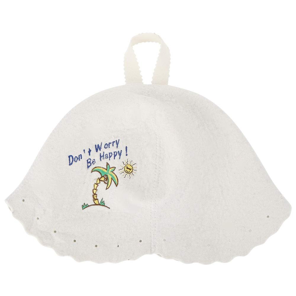 Wool Felt Sauna Hat for Men and Women, Modern Style, White