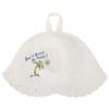 Wool Felt Sauna Hat for Men and Women, Modern Style, White view 1