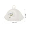 Wool Felt Sauna Hat for Men and Women, Modern Style, White view 2
