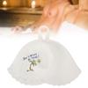 Wool Felt Sauna Hat for Men and Women, Modern Style, White view 4