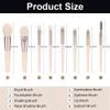 Liasun Travel Makeup Brush Set, Mini Premium Synthetic Fiber Brushes with Storage Bag, Beige/Pink view 2