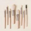 Liasun Travel Makeup Brush Set, Mini Premium Synthetic Fiber Brushes with Storage Bag, Beige/Pink view 3