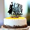 2022 Graduation Cake Topper, Customized Boy/Girl Silhouette, Black Acrylic, 15.2 cm view 1