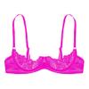 inhzoy Women's Lace Ouvert Underwire Bra, Open Bustier Push-Up Lingerie, Rose_B 5XL view 4