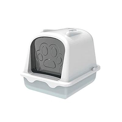 Fully Enclosed Clamshell Cat Litter Box for Large Cats