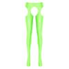 winying Women's Glossy Open-Crotch Leggings Pantyhose Stretch Bodystocking Tights, Fluorescent Green, A XL view 1