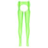 winying Women's Glossy Open-Crotch Leggings Pantyhose Stretch Bodystocking Tights, Fluorescent Green, A XL view 4