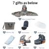 Prokoke 3-in-1 Baby Stroller, Reversible Two-Way Seat, Aluminum Alloy Frame, One-Click Fold, Newborn to Toddler (225 Grey) view 2